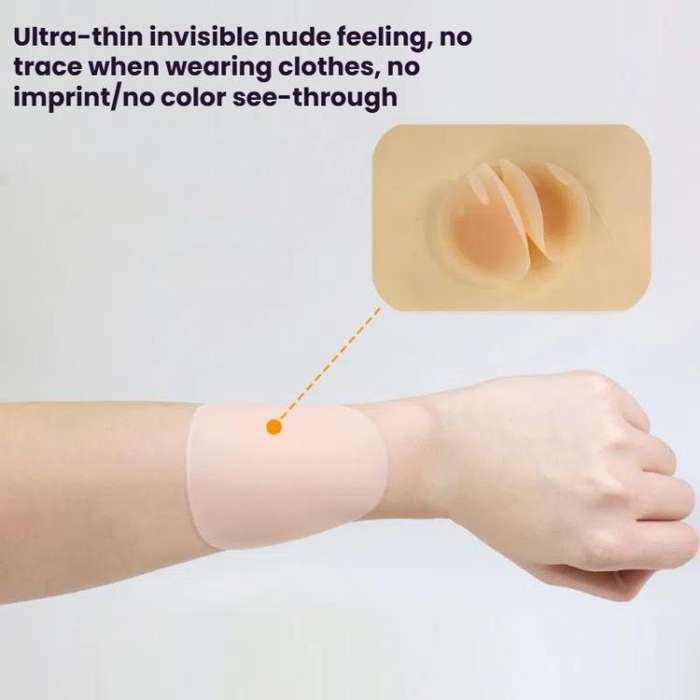 Anti-Bump Ultra-Thin Breathable Silicone Self-Adhesive Invisible Breast Stickers, Size: 8CM Found...