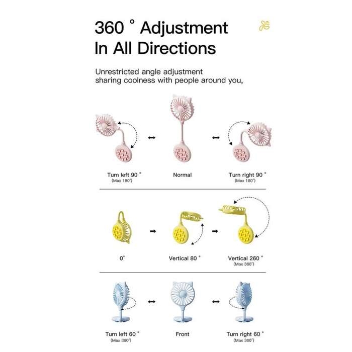 Mini Suction Cup Fan USB Rechargeable Desktop Portable Folding Fan(Pink)