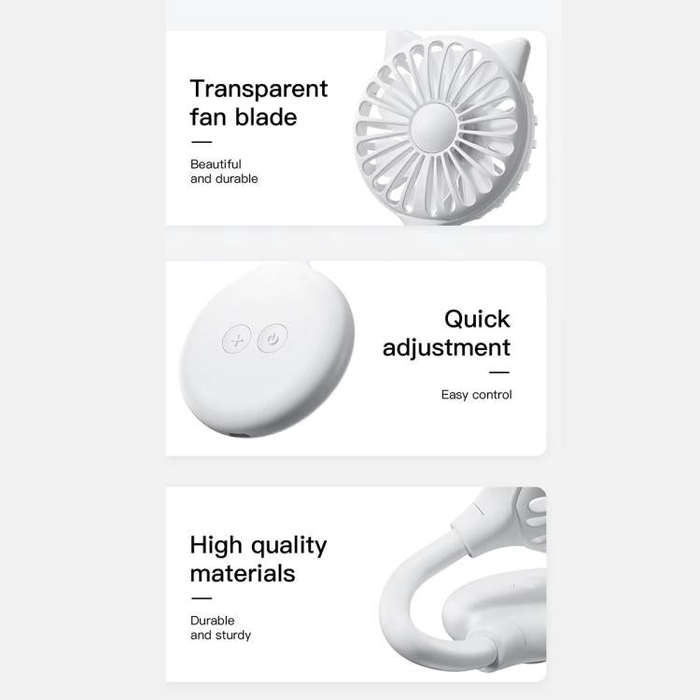 Mini Suction Cup Fan USB Rechargeable Desktop Portable Folding Fan(White)