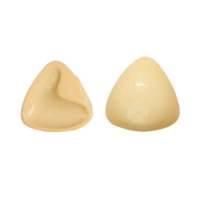 Double-Sided Silicone Thickened Inserts Gather Triangle Breast Pads, Size: L/C(White Skin Color W...