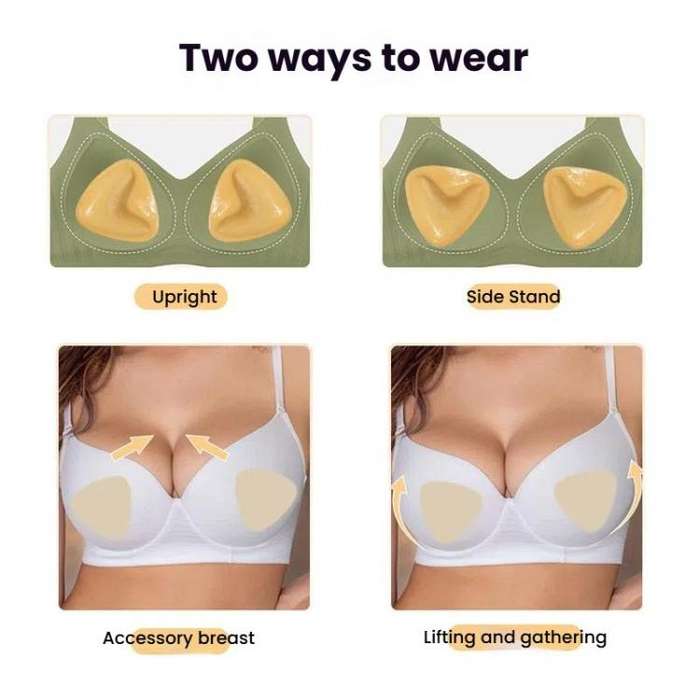 Double-Sided Silicone Thickened Inserts Gather Triangle Breast Pads, Size: L/C(White Skin Color W...