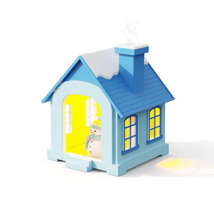 500ML Portable Mini Snow House Humidifier USB Desktop Snowman Colorful Ambient Light Air Humidifi...