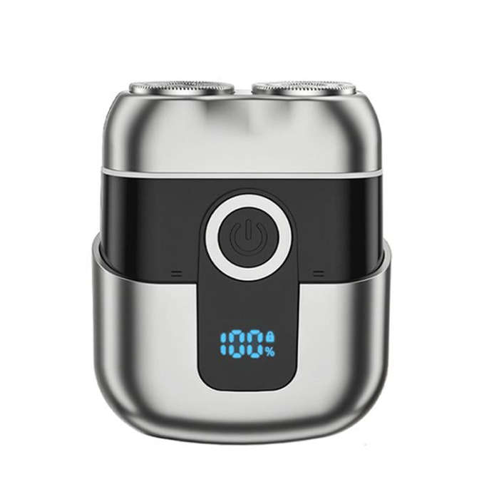 Portable Mini Dual Head Electric Shaver for Men - LCD Display, Floating Blades, Waterproof, USB-C...