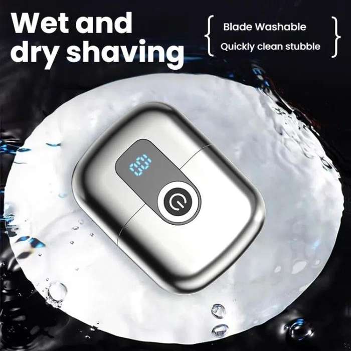 Portable Mini Dual Head Electric Shaver for Men - LCD Display, Floating Blades, Waterproof, USB-C...