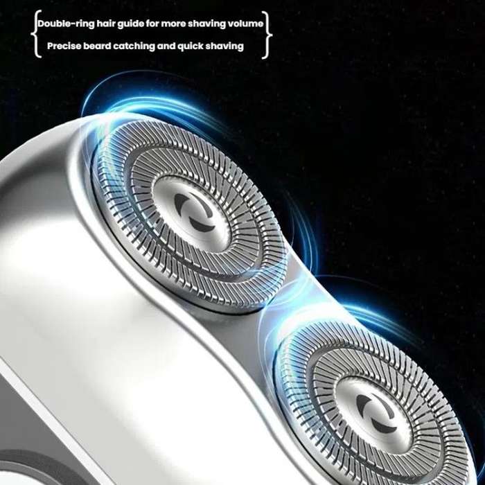 Portable Mini Dual Head Electric Shaver for Men - LCD Display, Floating Blades, Waterproof, USB-C...