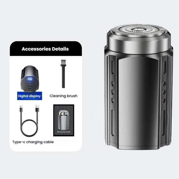 Portable Electric Shaver for Men with LCD Display  Travel-Friendly Mini Shaver, USB Type-C Fas...