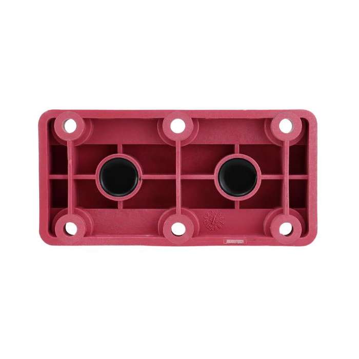 600A RV Yacht Copper Bolt 4 Stud Heavy Duty Busbar Terminal, Color: Red+Black