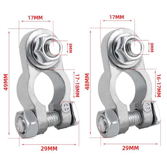 M8 RV Yacht Battery Zinc Alloy Battery Terminal Wiring Clip, Specification: 2x3/8 inch With Brush