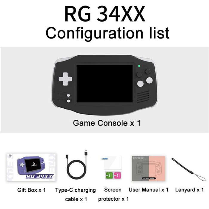 ANBERNIC RG 34XX Handheld Game Console Classic Retro Wireless WIFI Video Gaming Player, Size: Sta...