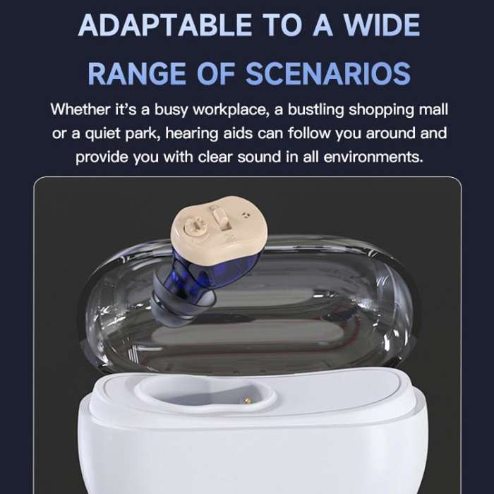 Elderly Hearing Aids In-Ear Sound Amplifier Stand-Alone Sound Collector Invisible Hearing Aids(Red)