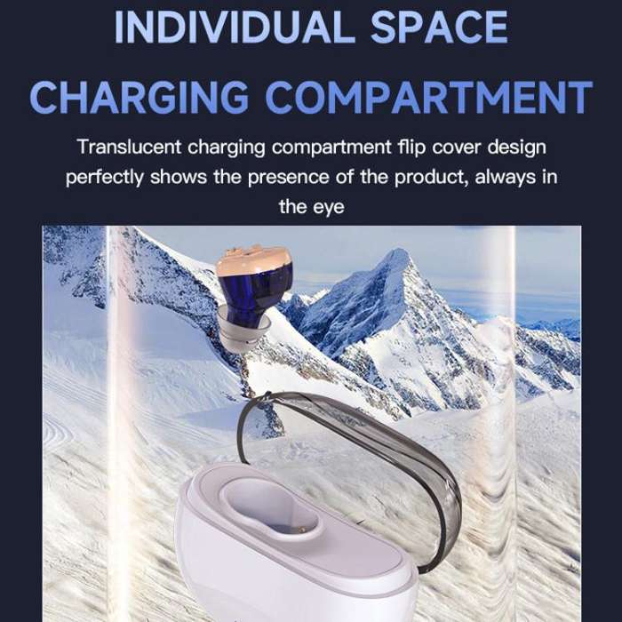 Elderly Hearing Aids In-Ear Sound Amplifier Stand-Alone Sound Collector Invisible Hearing Aids(Blue)