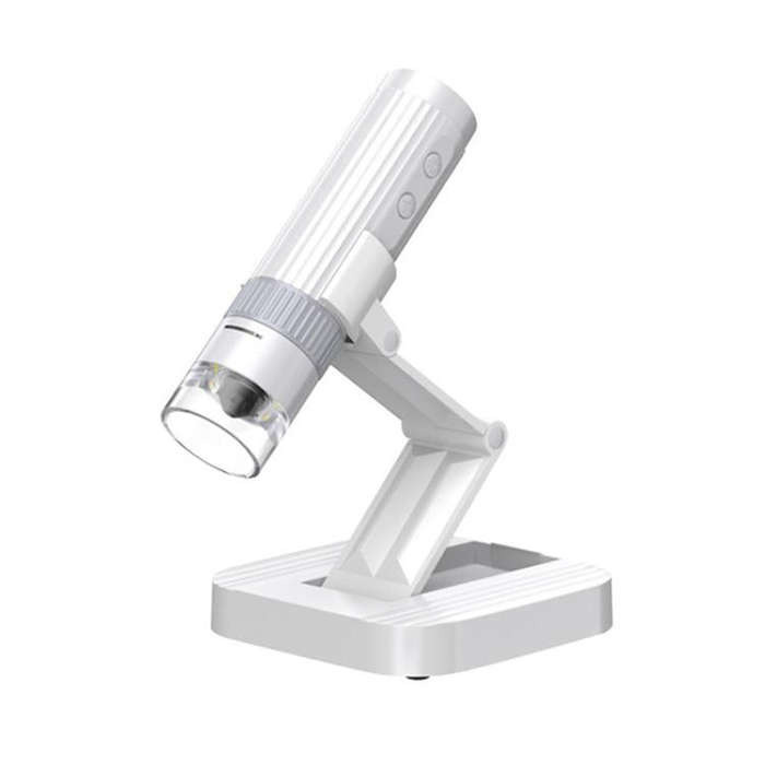 Portable 200W Pixel 1000X HD Wireless Digital Microscope(White With Holder)