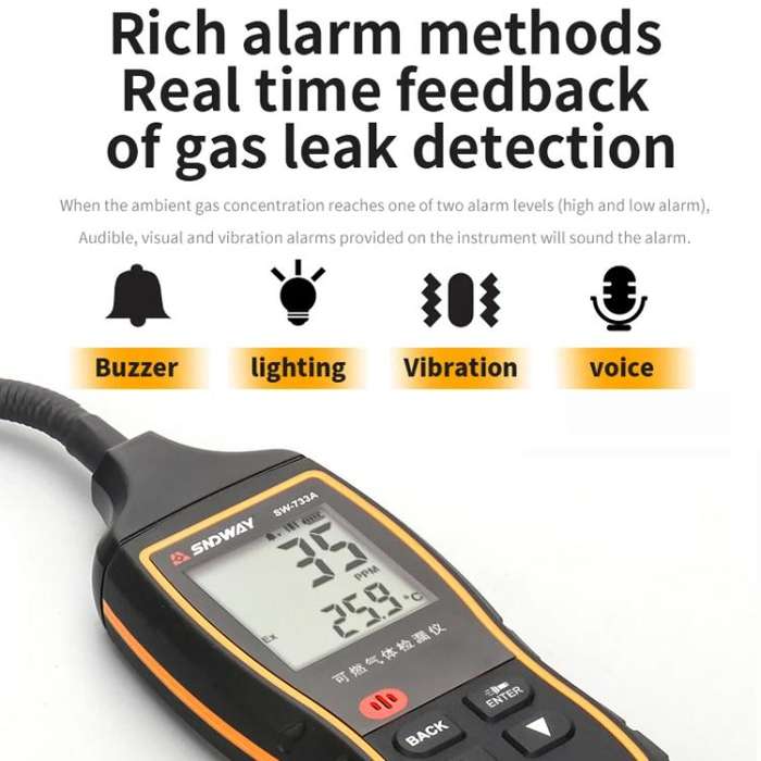 SNDWAY SW-733B Combustible Gas Detector Explosion-Proof Natural Gas Gas Methane Gas Alarms