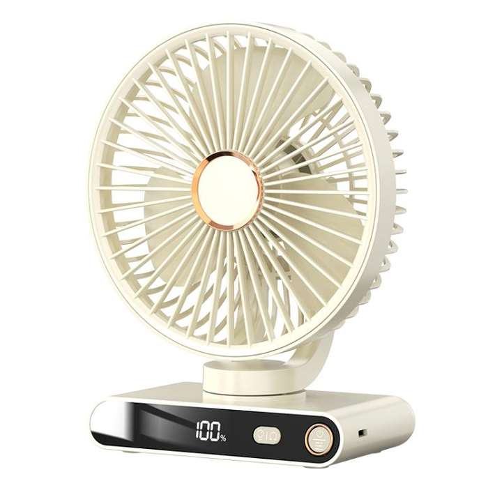 F6 LED Smart Digital Display 5-speed Wind Speed Desktop Night Light Fan, Color: Shaking Head White
