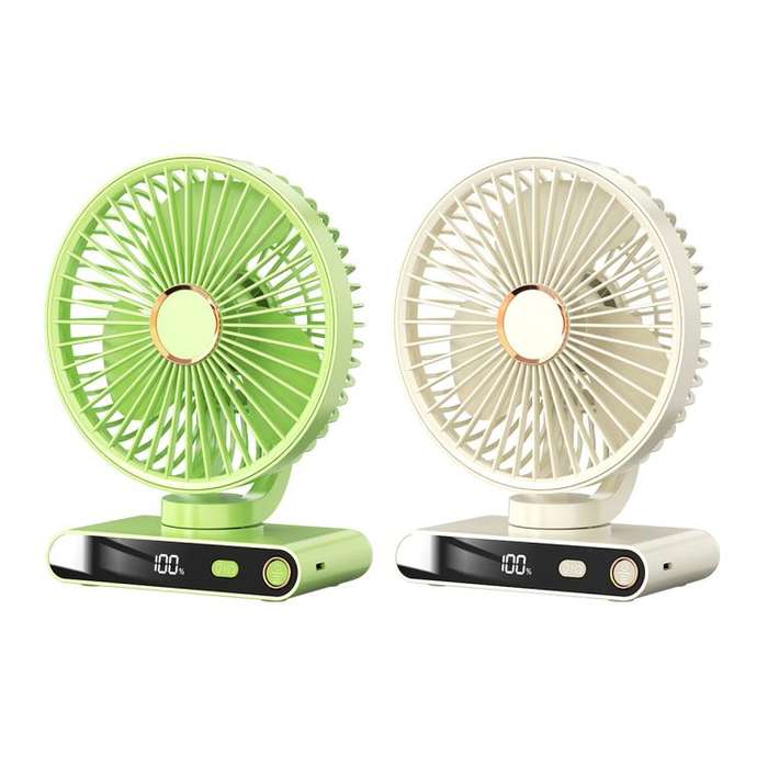 F6 LED Smart Digital Display 5-speed Wind Speed Desktop Night Light Fan, Color: Basic Green