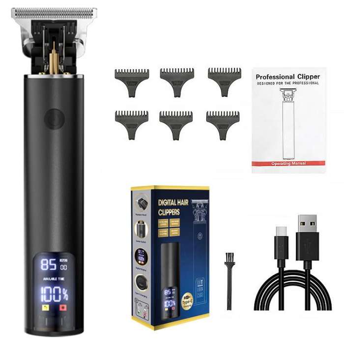 Rechargeable Haircut Kit Hair Clippers For Men - Zero Blade Trimmer For Vintage Oil Head & Bald H...