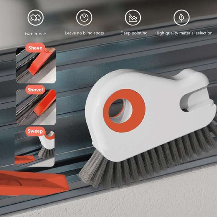 2-in-1 Detachable Window Sill Gap Brush Groove Cleaning Brush(Gray)