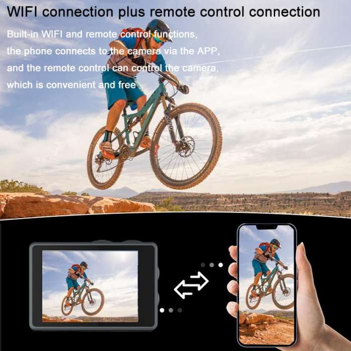 M40R With Remote Control 5K Action Camera Anti-Shake Outdoor HD Shooting Cycling Recorder Under D...