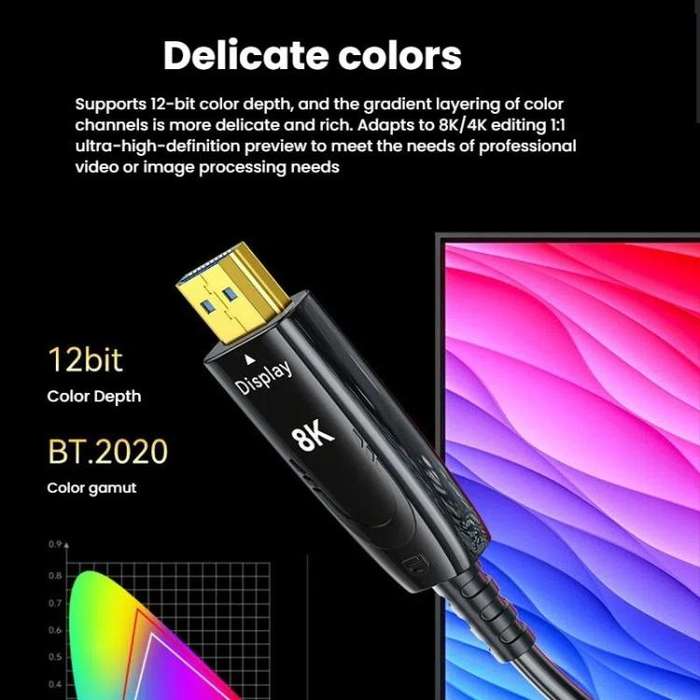 DTECH DT-HF8005 8K 60Hz HDMI 2.1 Fiber Optic Cable Dolby Atmos, EARC For PS5, Xbox, Home Theater,...