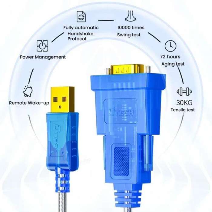 DTECH  DT-5011 USB 2.0 to RS232 Serial Adapter Cable, FT232 & ZT213 Dual-Chip with LED Indicator,...