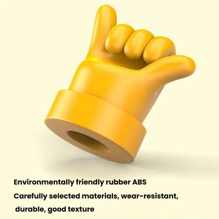 4pcs /Set Car Gesture Valve Tire Decorative Rubber Cap, Color: Yellow Middle Finger