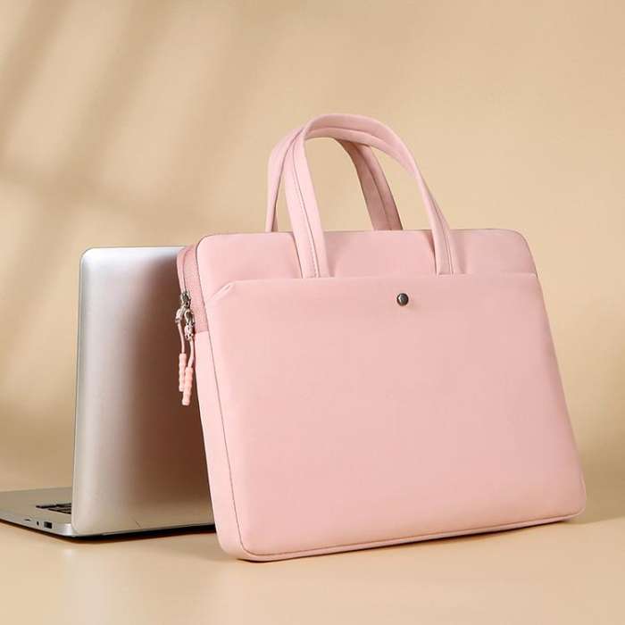15-15.6inch Universal Laptop Bag Briefcase Multifunctional Shockproof Computer Bag, Color: Pink