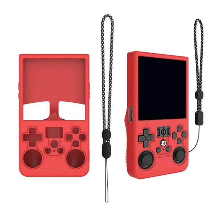 For R36 MAX Handheld Game Consoles Dustproof Silicone Protective Cover(Red)