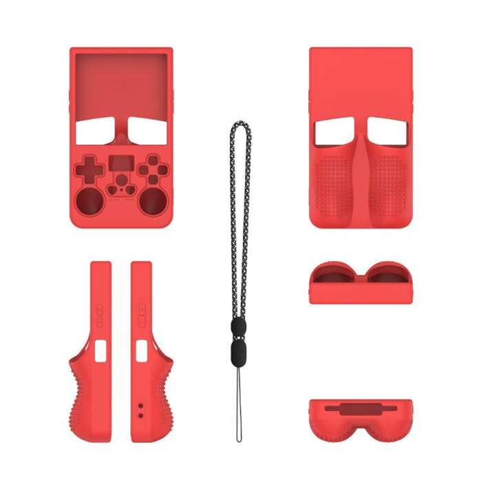 For R36 MAX Handheld Game Consoles Dustproof Silicone Protective Cover(Red)