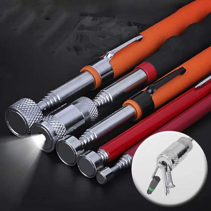 Telescopic Magnetic Picker Magnetic Rod Auto Repair Tool Metal Picker, Spec: Plastic 10LB Orange