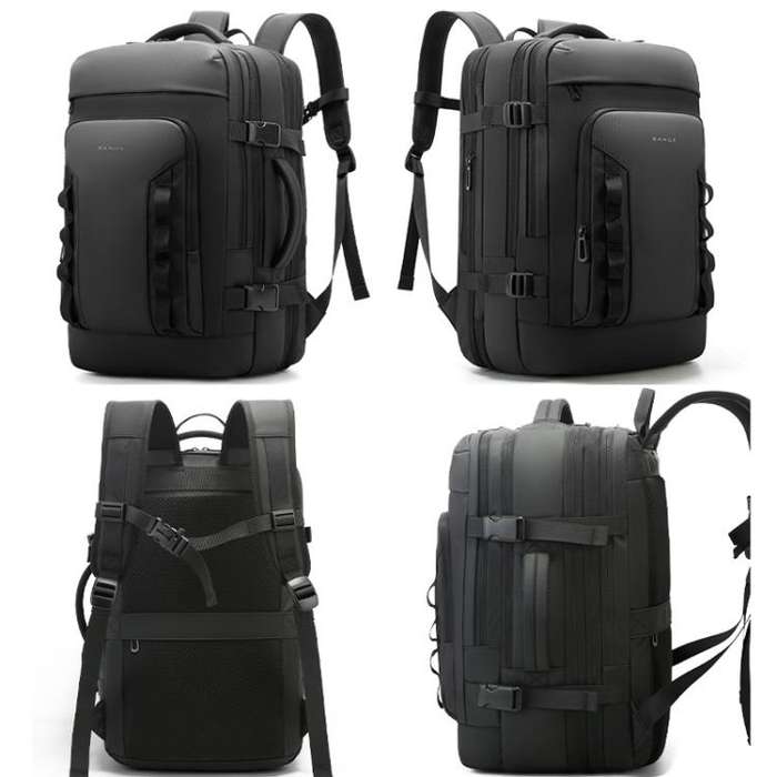 BANGE BG-3055 Men Large Capacity Shoulder Bag Expanded Capacity Business Travel Backpack(Black)