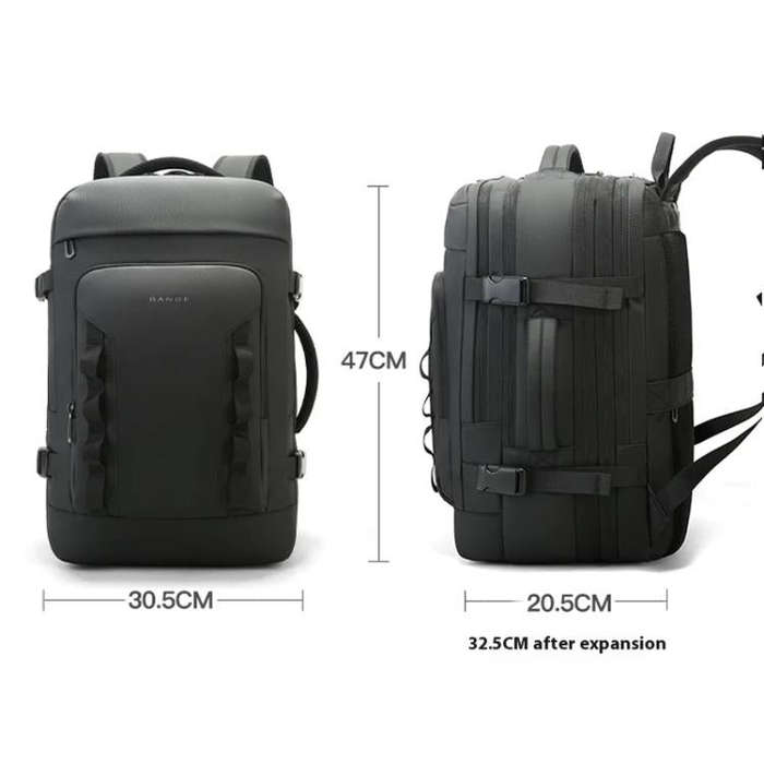 BANGE BG-3055 Men Large Capacity Shoulder Bag Expanded Capacity Business Travel Backpack(Gray)