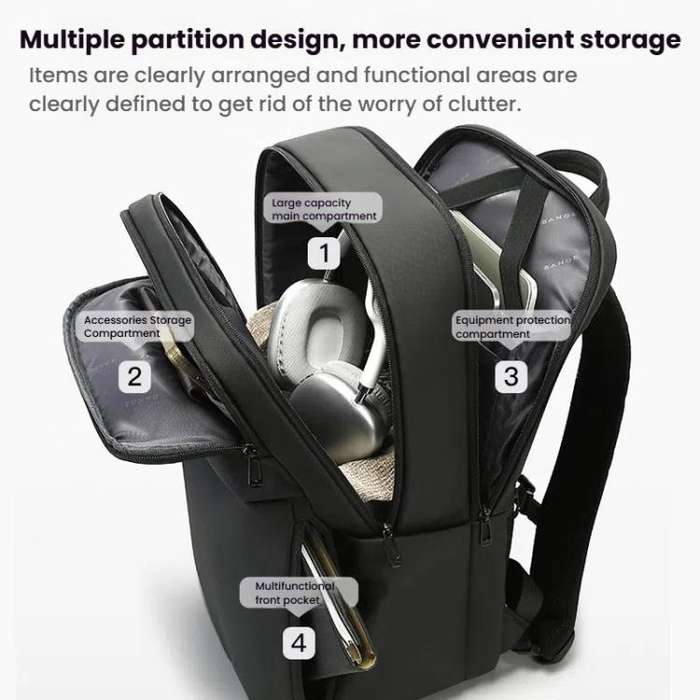 BANGE BG-3065 Business Workplace Shoulder Bag Large Capacity Computer Men Bag(Gray)