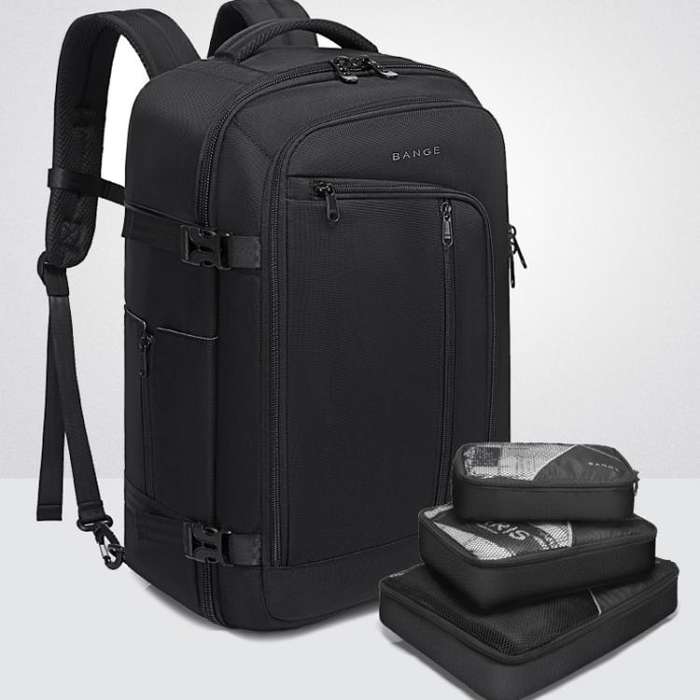 BANGE BG-1916 Men Backpack Large Capacity Shoulder Computer Bag(Black)