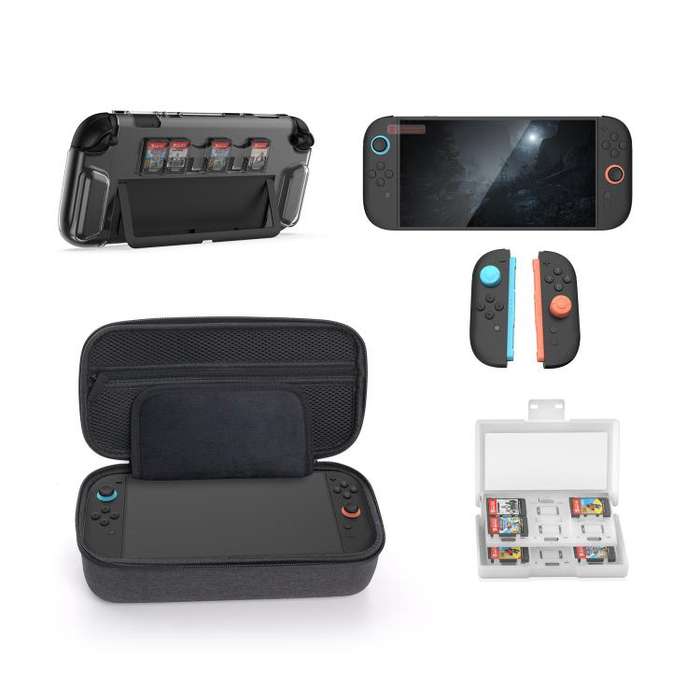 DOBE TNS-5112 For Switch 2 10 In 1 Host Storage Bag+Crystal Case+Tempered Film+Rocker Caps Drop P...