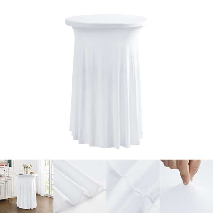 Simple Premium Feeling Business Conference Cocktail Bar Cover Round Sundress Stretch Table Cover,...