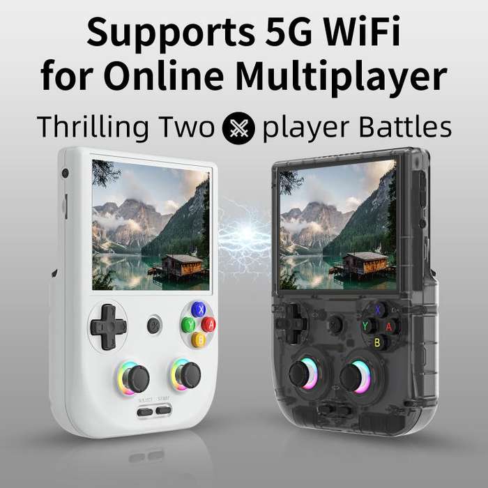 ANBERNIC RG406V 4 inch IPS Multi-Touch Portable Retro Gaming Console, Memory: 512G(Beige)