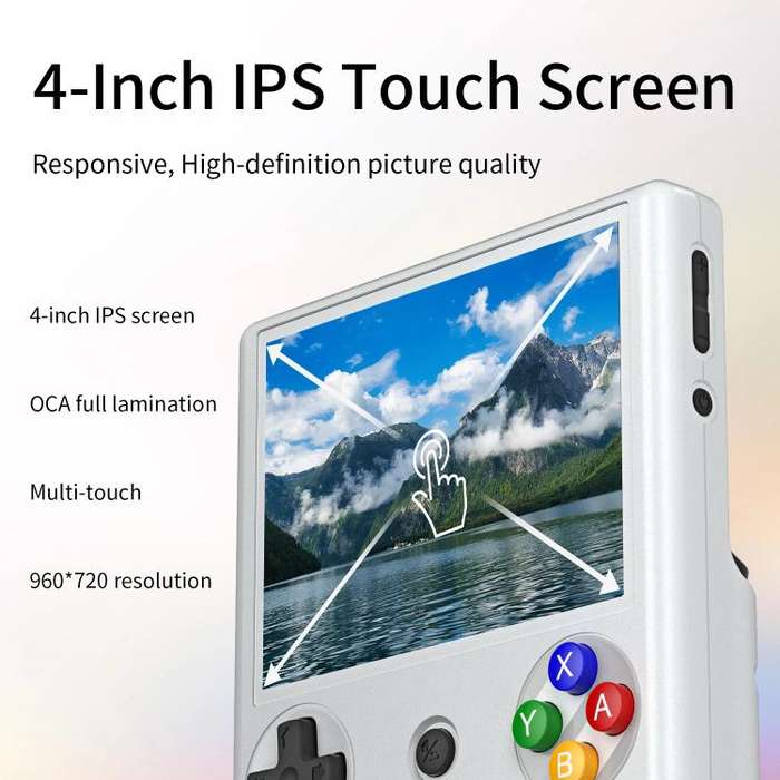 ANBERNIC RG406V 4 inch IPS Multi-Touch Portable Retro Gaming Console, Memory: 128G(Beige)