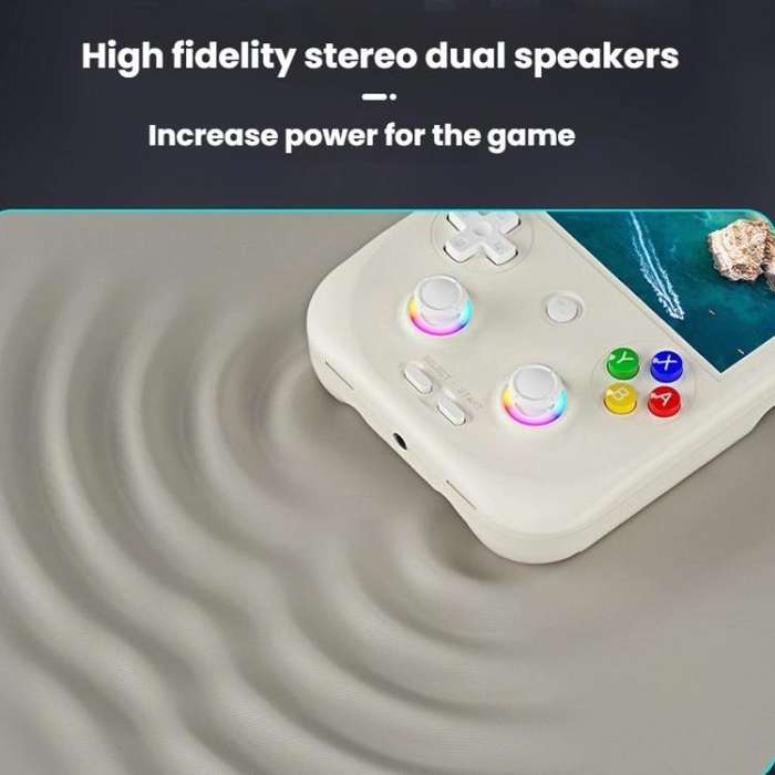 ANBERNIC RG406V 4 inch IPS Multi-Touch Portable Retro Gaming Console, Memory: 512G(Beige)