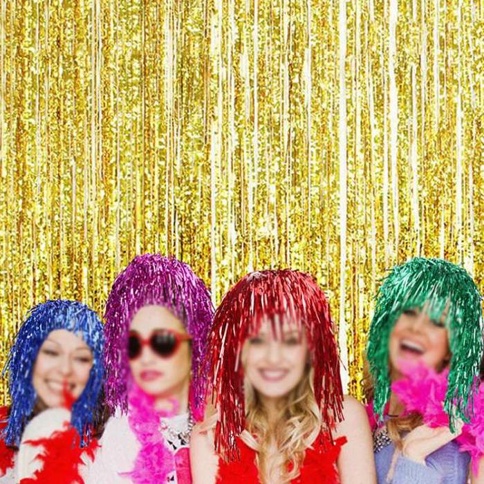 3pcs Cosplay Disco Wigs Foil Tinsel Shiny Party Hats Funny Atmosphere Festive Decoration Performa...