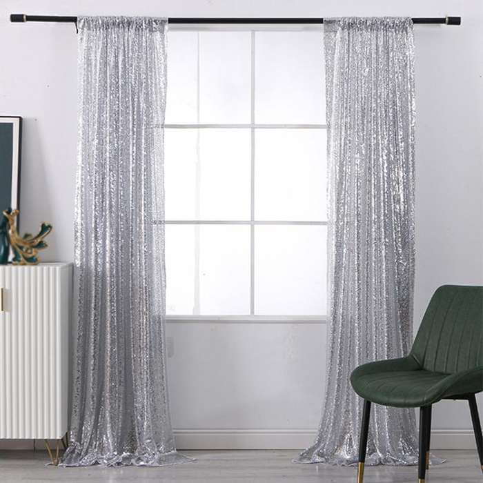 60x300cm Hotel Wedding Banquet Site Background Curtains Embroidered Cloth Sequin Curtains Festiva...