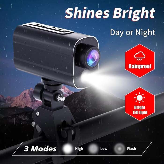 5K Action Camera WiFi Sport DV Riding Bicycle Drive Recorder With Led Light EIS Anti-shake(Black)