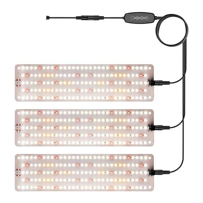 Cold Light LED Parallel Quantum Board Indoor Plant Growth Lamp, Model: Three Heads(UK Plug)