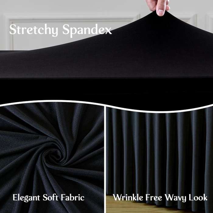 243x76x76cm Spandex Table Skirt for Rectangle Table Stretchable Wrinkle Resistant Tablecloth for ...