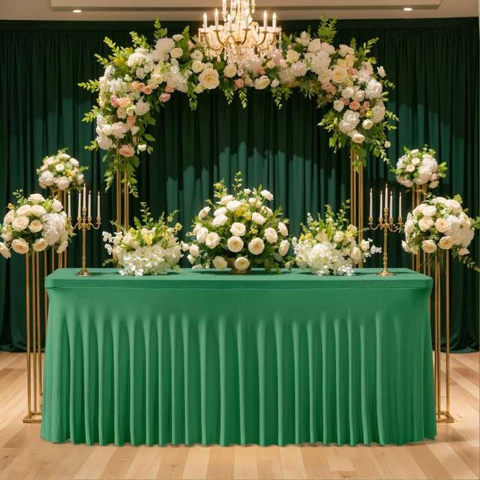 183x76x76cm Spandex Table Skirt for Rectangle Table Stretchable Wrinkle Resistant Tablecloth for ...