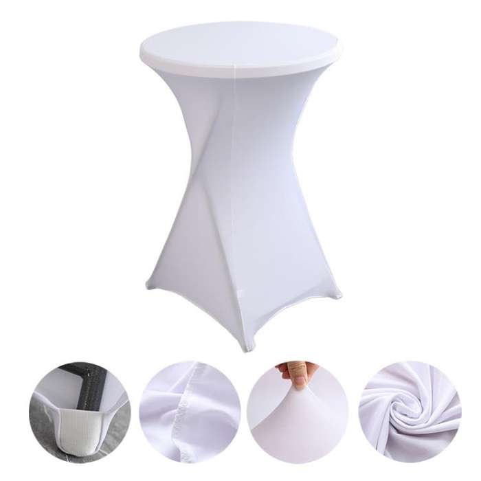 Cocktail Bar Table Cover For Hotel Wedding Decoration Stretch Polyester Banquet Round Table Cover...