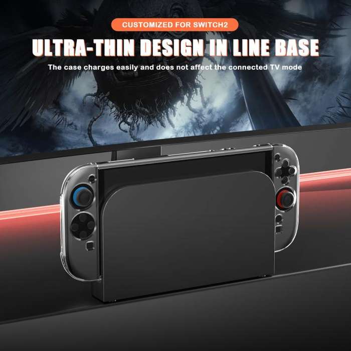 For Nintendo Switch 2 Crystal Shell Case Split Gamepad Transparent Protective Cover