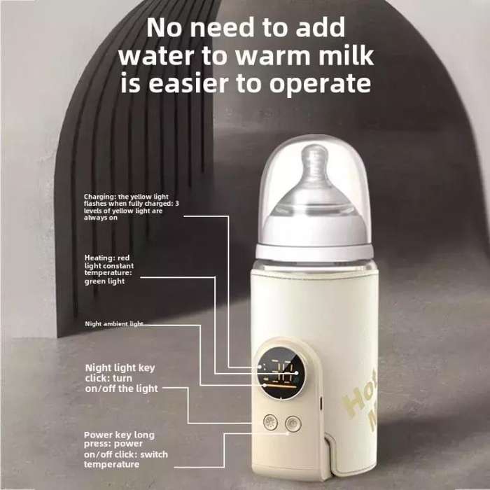 6000mAh 18W Wireless Baby Bottle Warmer 6 Adjustable Temperature Settings Milk Thermo Cover for B...