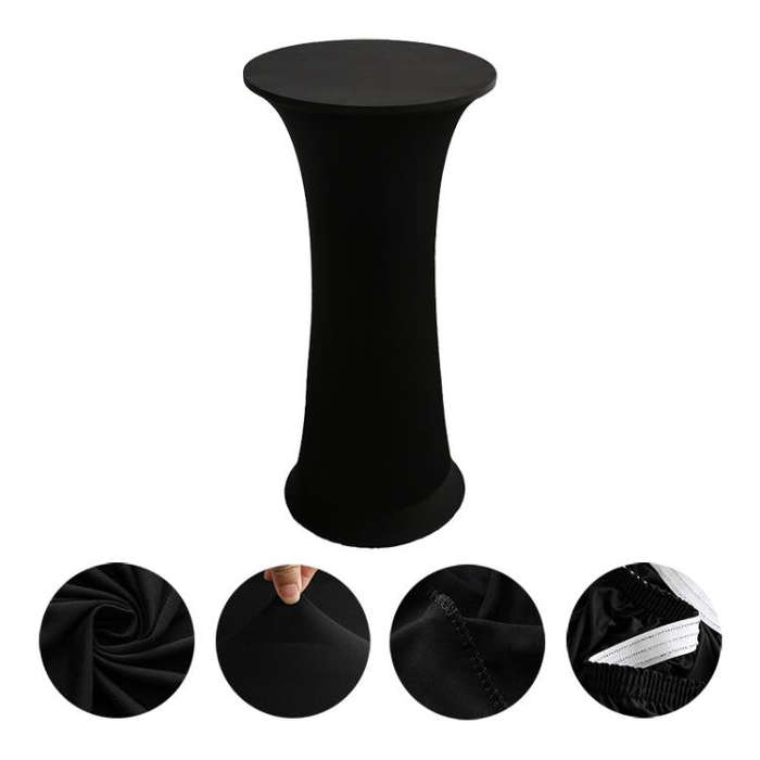 Elastic Spandex Table Cover Hotel Wedding Decor Solid Color Cocktail Round Bottom Bar Cover, Size...