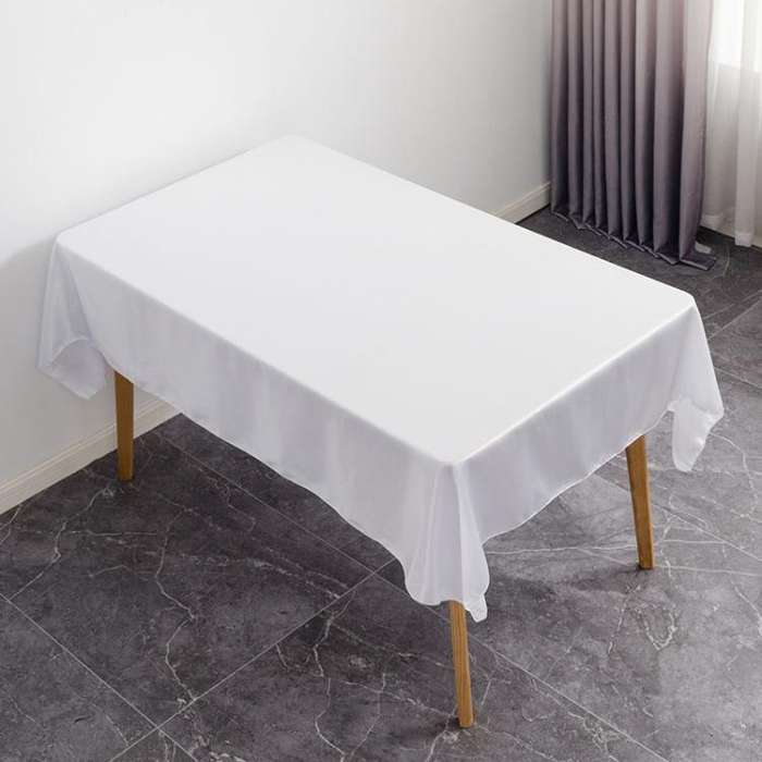 Solid Color Rectangle Glossy Table Cloth For Hotel Banquet Wedding Decoration Satin Tablecloths, ...