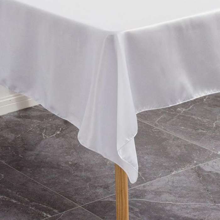 Solid Color Rectangle Glossy Table Cloth For Hotel Banquet Wedding Decoration Satin Tablecloths, ...